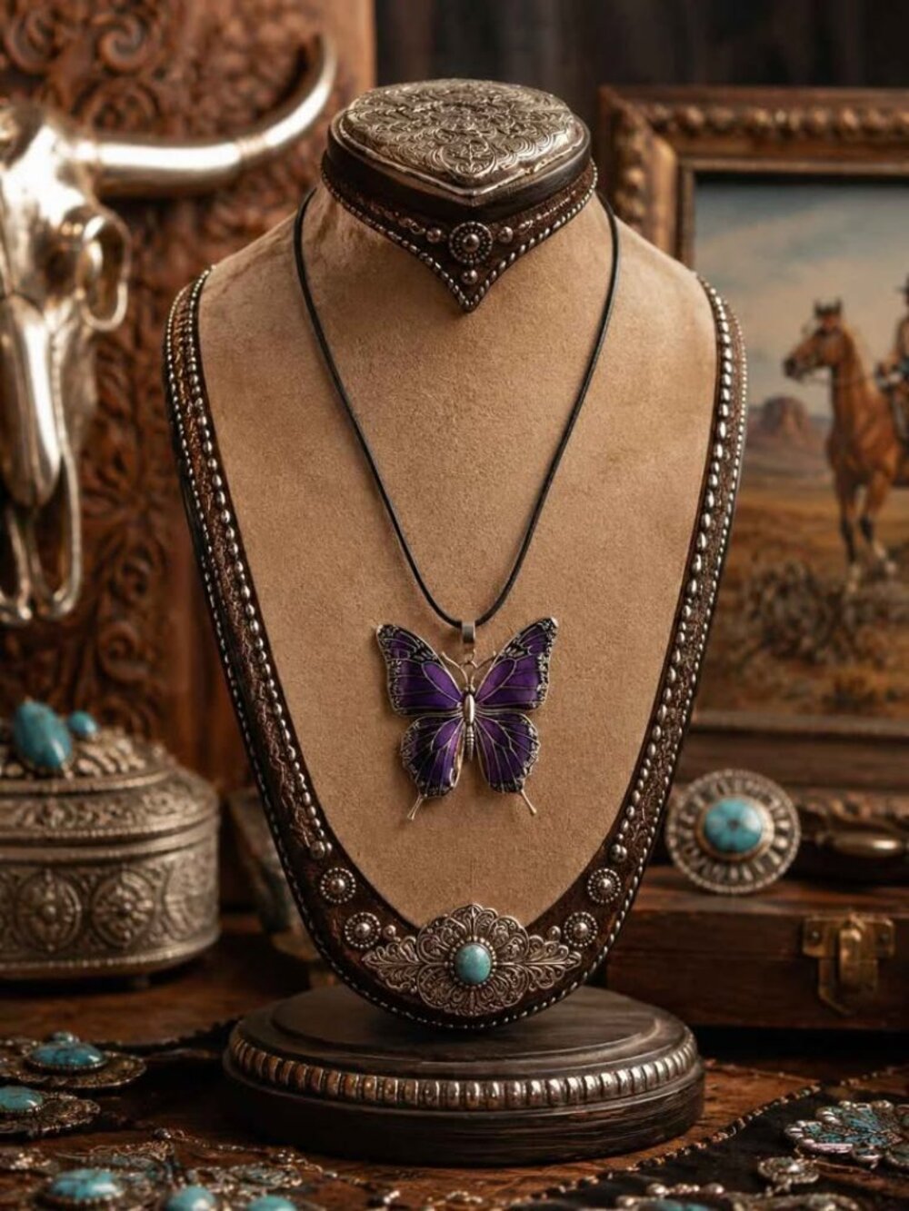 Purple Butterfly Necklace